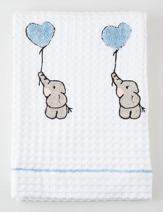 ELEFANTE CON PALLONCINO - Asciugamano Nido d'ape