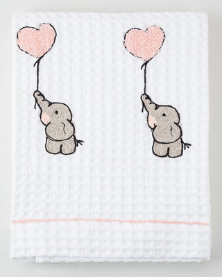 ELEFANTE CON PALLONCINO - Asciugamano Nido d'ape