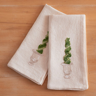 GIARDINO ITALIANO -  Set di 2 tovaglioli ricamati