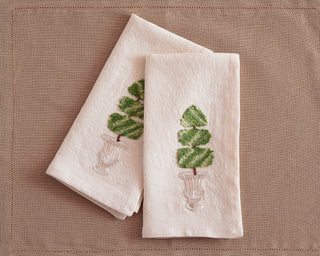 GIARDINO ITALIANO -  Set di 2 tovaglioli ricamati