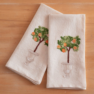 GIARDINO ITALIANO -  Set di 2 tovaglioli ricamati