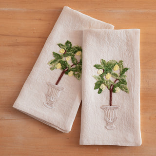 GIARDINO ITALIANO -  Set di 2 tovaglioli ricamati