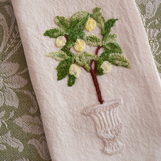 GIARDINO ITALIANO -  Set di 2 tovaglioli ricamati