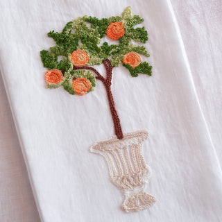 GIARDINO ITALIANO -  Set di 2 tovaglioli ricamati