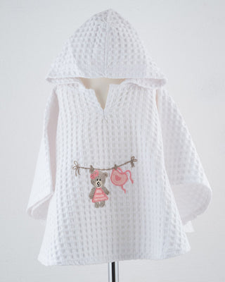 Poncho round embroidered