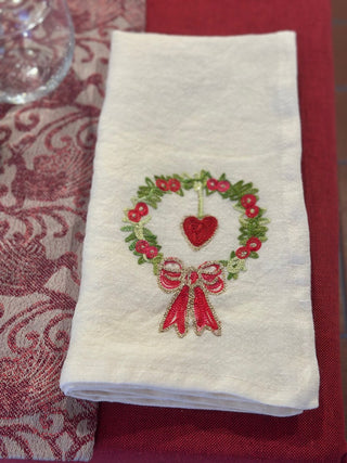 FESTIVE NAPKINS - Set of 2 embroidered napkins