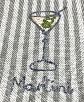 COCKTAILS - EMBROIDERED KITCHEN TOWEL