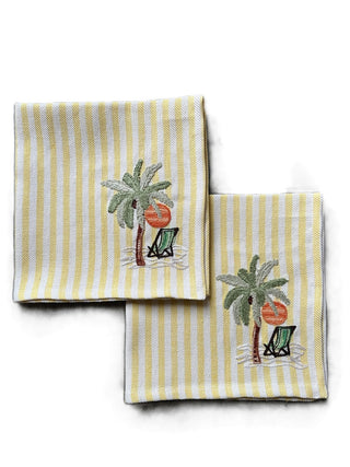 SET TOVAGLIOLI POMELO RICAMATI - SPIAGGIA