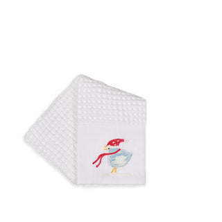 VOGEL MIT SCHAL - BESTICKTES HANDTUCH