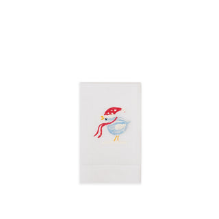VOGEL MIT SCHAL - BESTICKTES HANDTUCH