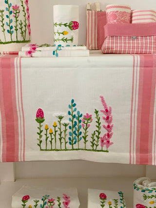 SPRING FLOWER FIELD - EMBROIDERED TABLERUNNER