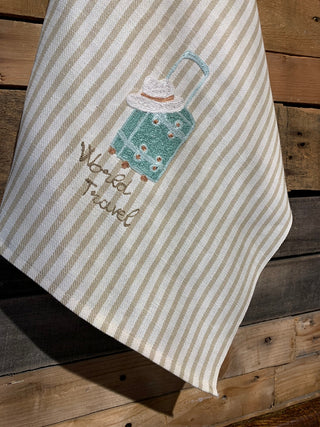 WORLD TRAVEL - Embroidered kitchen towel