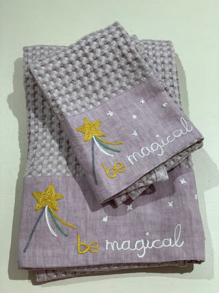 BE MAGICAL - Coppia di asciugamani in morbido Nido d'ape