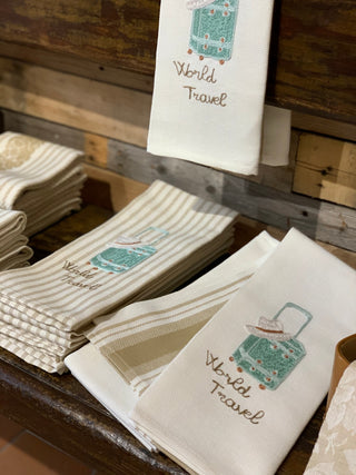 WORLD TRAVEL - Embroidered kitchen towel